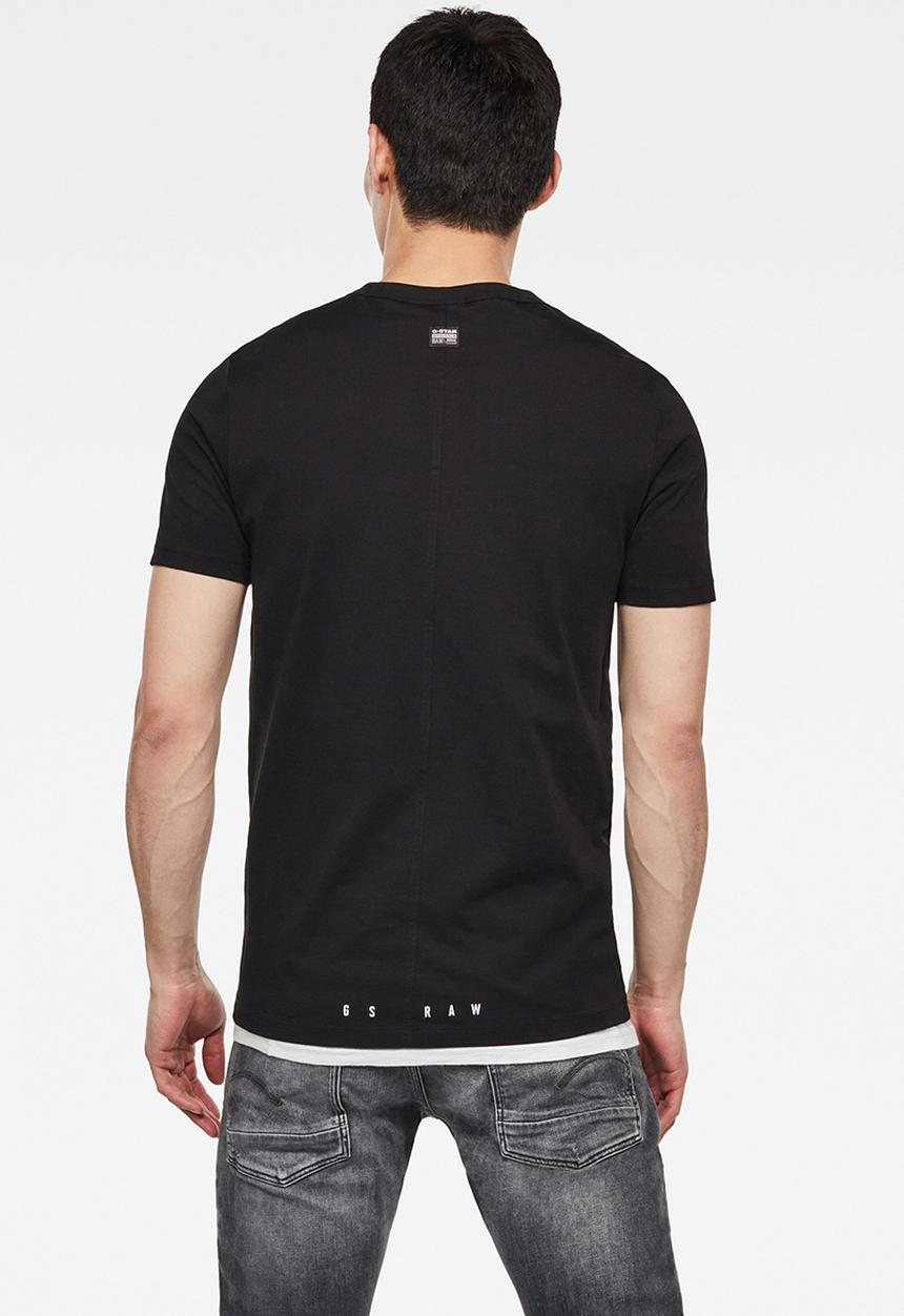 G-STAR - Vertical raw graphic slim fit short sleeve tee - black