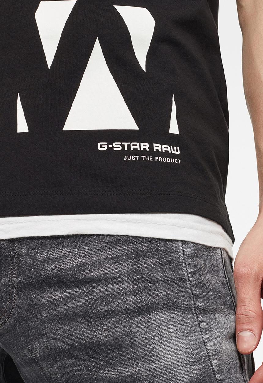 G-STAR - Vertical raw graphic slim fit short sleeve tee - black