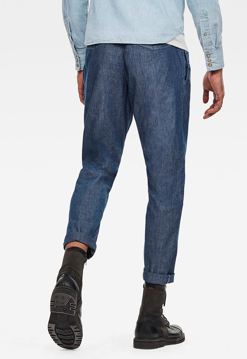 G-STAR - Varve relaxed fit pleated chino - faded navy