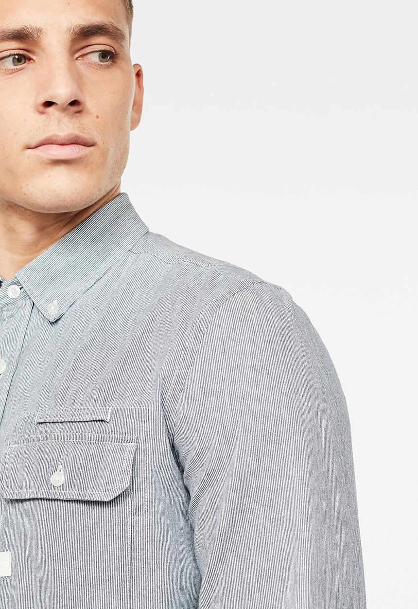 G-STAR - Bristum flap button down slim fit shirt - blue