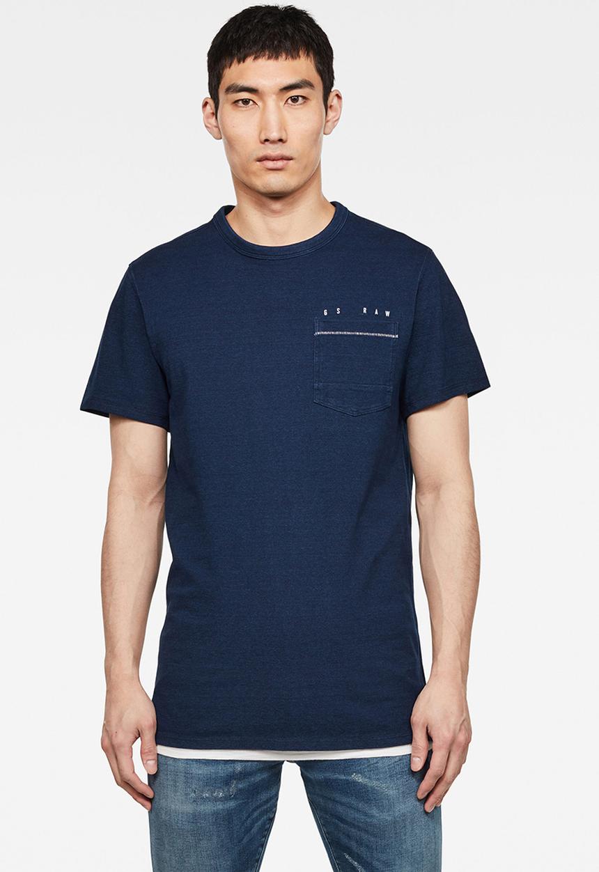 G-STAR - Raw embro gr pocket tee - worn indigo