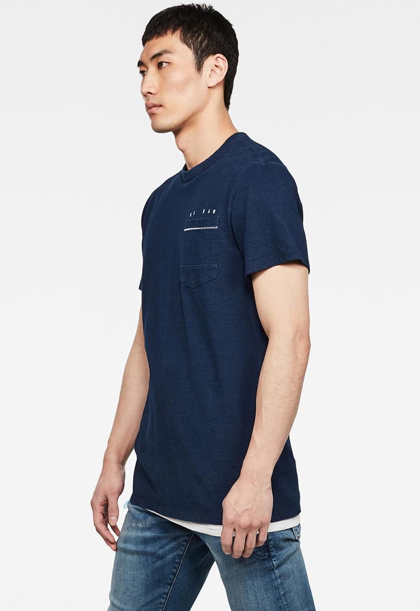 G-STAR - Raw embro gr pocket tee - worn indigo