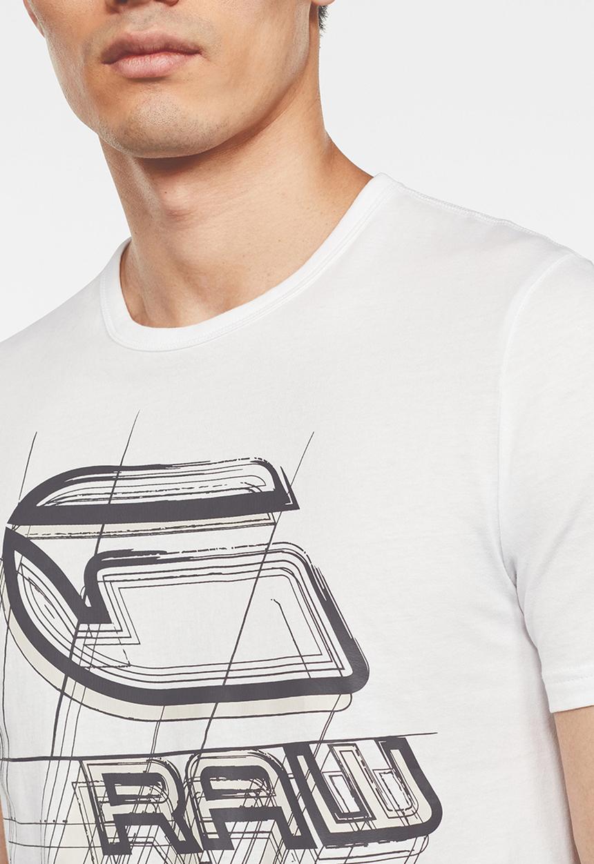 G-STAR - Perspective logo gr slim fit tee - white