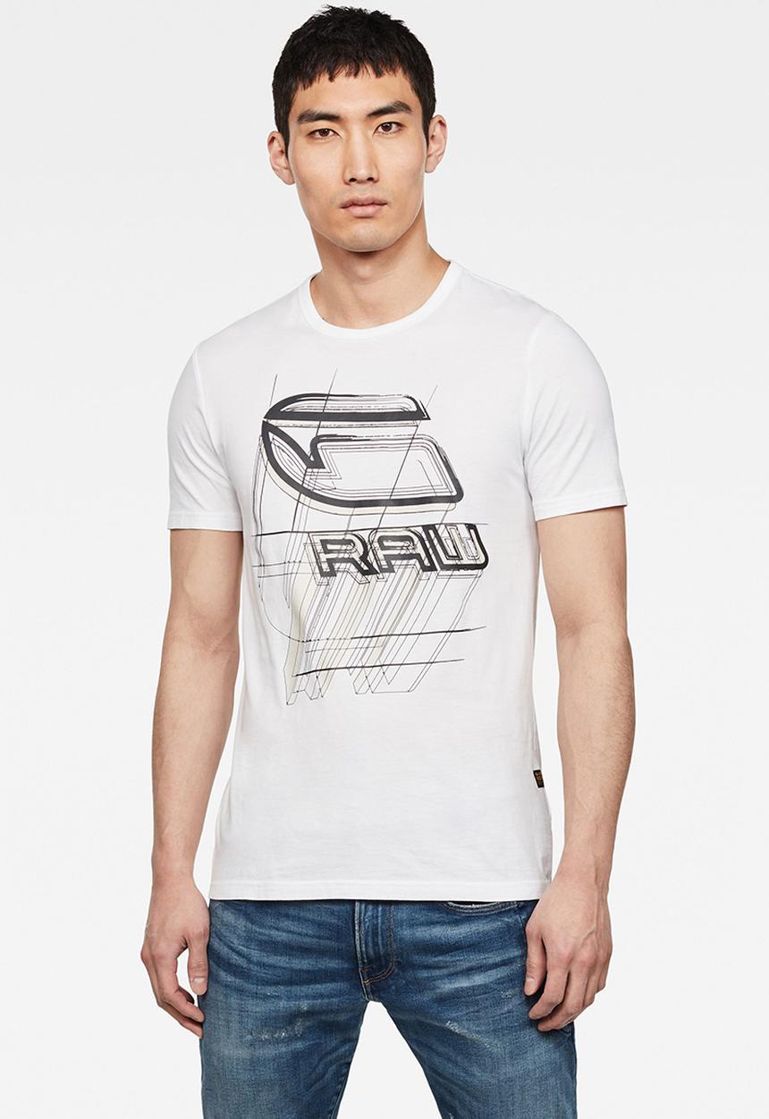 G-STAR - Perspective logo gr slim fit tee - white