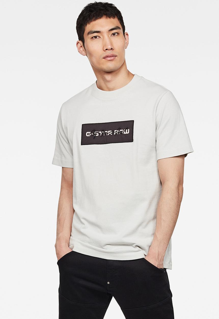 G-STAR - Box logo embro GR short sleeve tee - cool grey