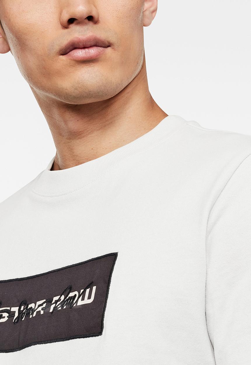G-STAR - Box logo embro GR short sleeve tee - cool grey