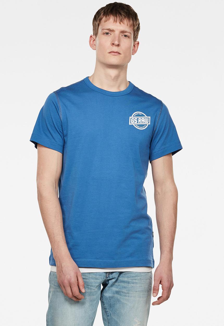 G-STAR - Chest logo gr short sleeve tee - thermen blue