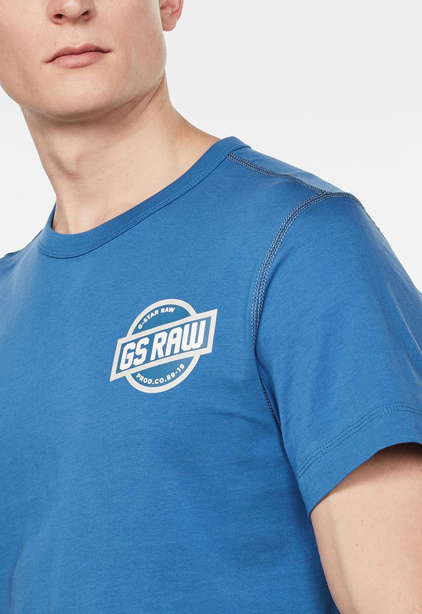 G-STAR - Chest logo gr short sleeve tee - thermen blue