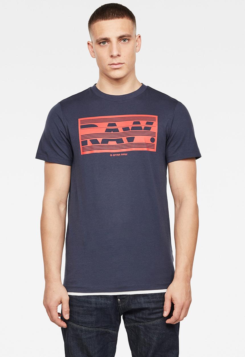 G-STAR - Boxed raw graphic short sleeve tee - blue