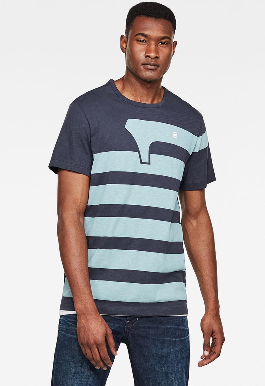 G-STAR - One stripes graphic short sleeve tee - blue