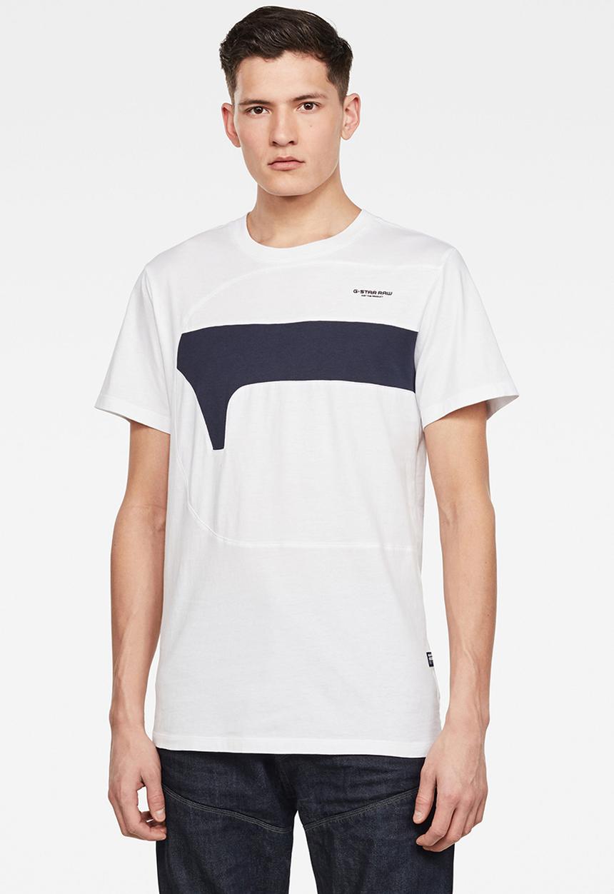 G-STAR - One cut & sewn graphic slim fit polo - white