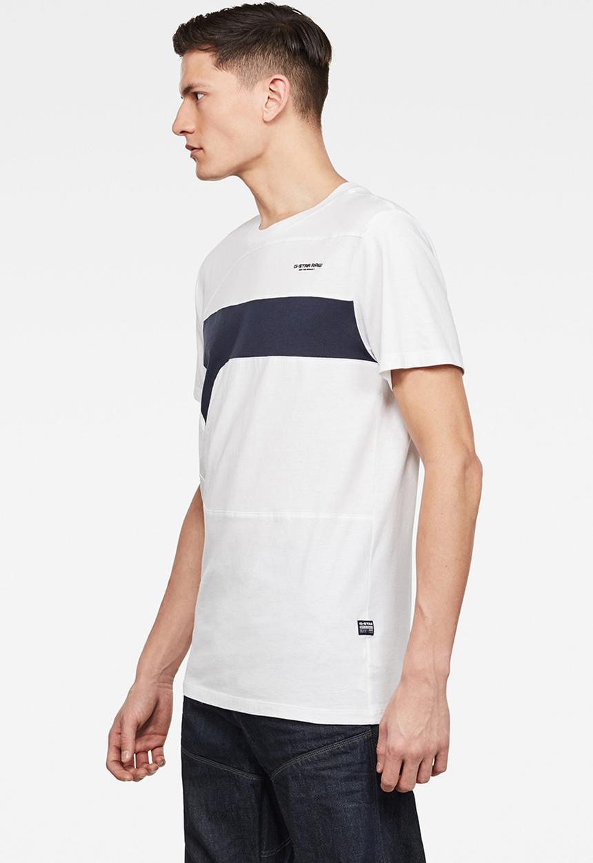 G-STAR - One cut & sewn graphic slim fit polo - white