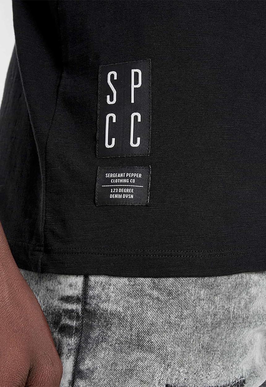 S.P.C.C - Bridge straight hem logo tee - black