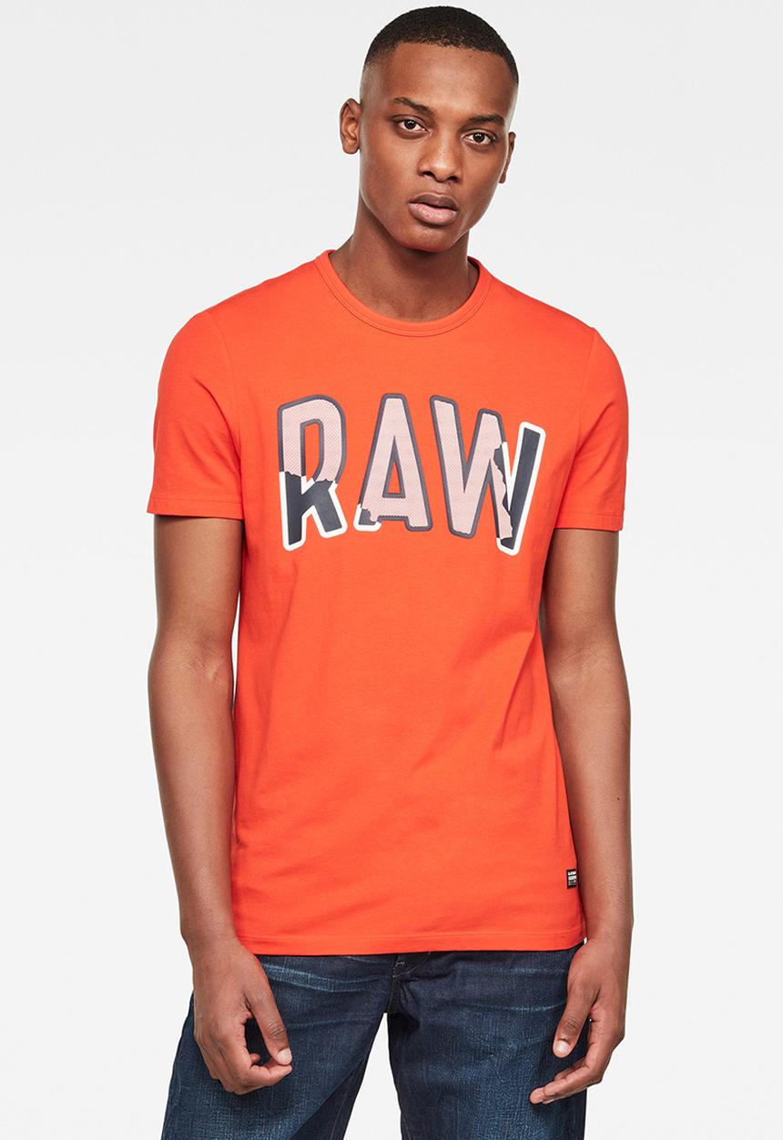 G-STAR - Multi layer raw gr slim fit short sleeve tee - orange 
