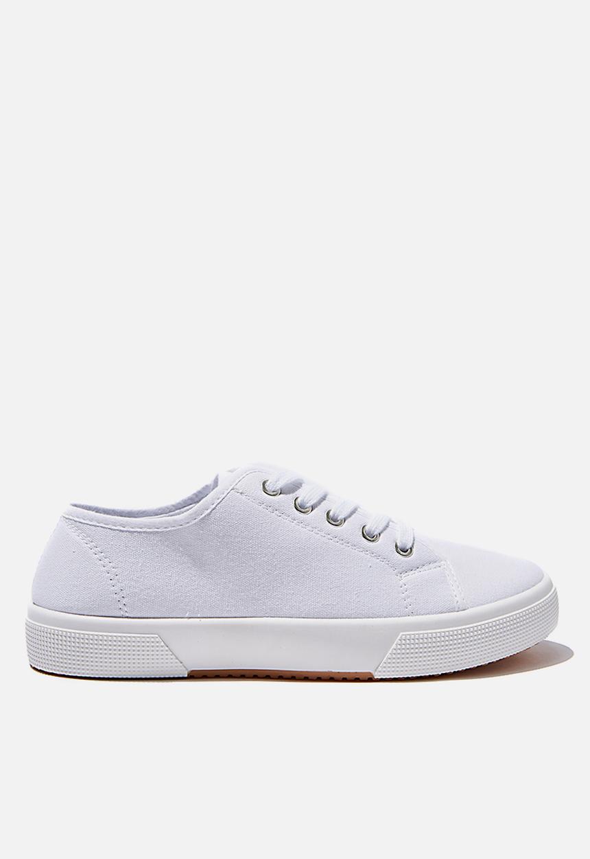 Cotton On - Lisa lace up plimsoll - white