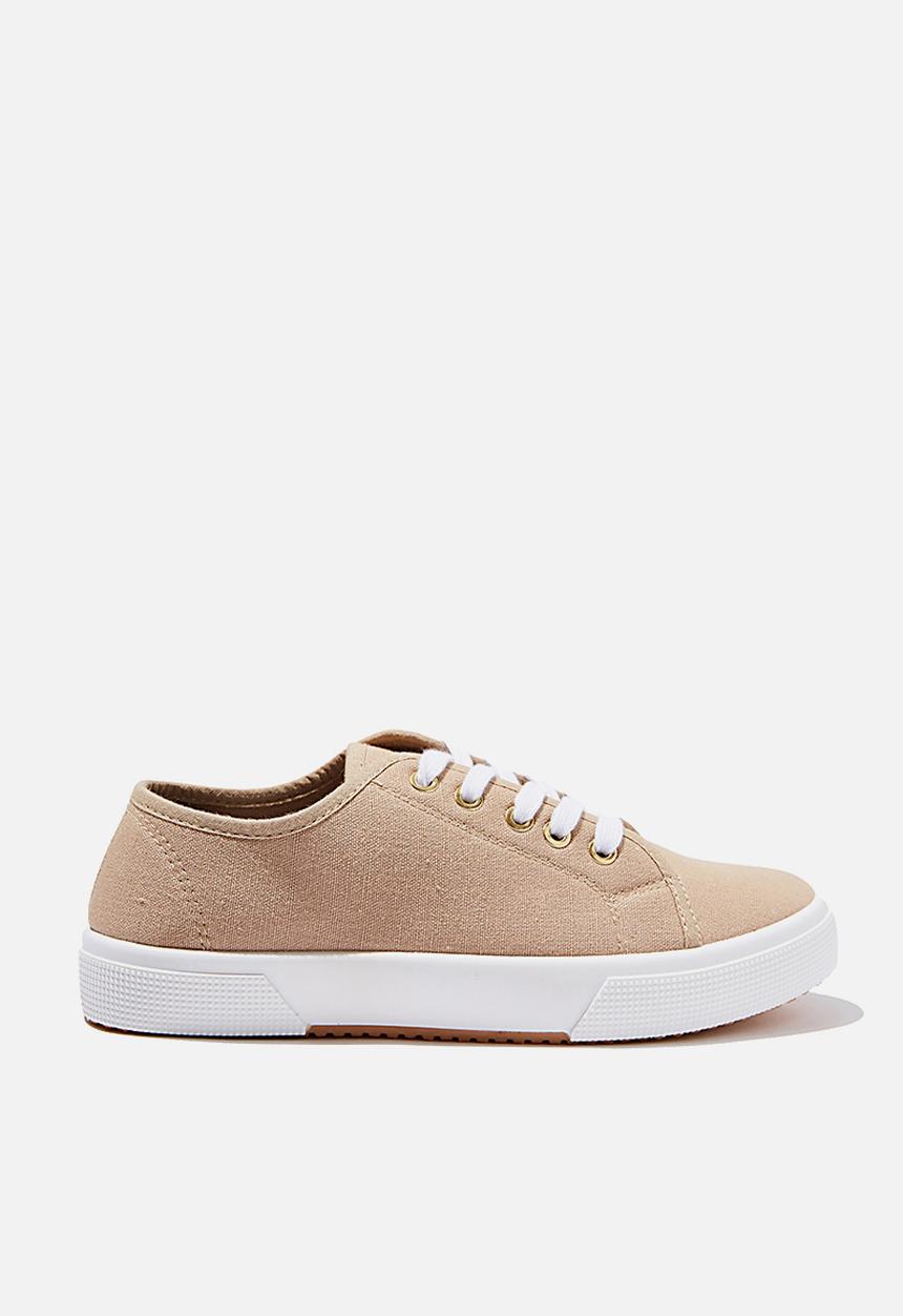 Cotton On - Lisa lace up plimsoll - stone