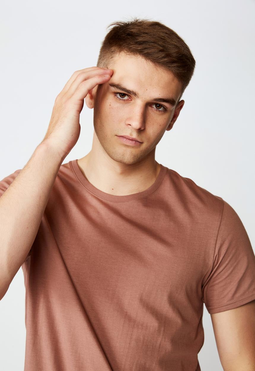 Factorie - Curved T-shirt - nut meg