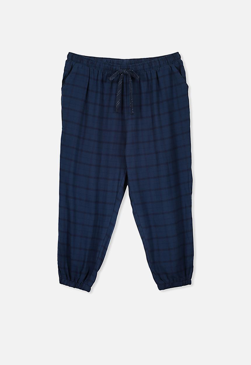 Cotton On - Curve flannel sleep pant - simple navy check