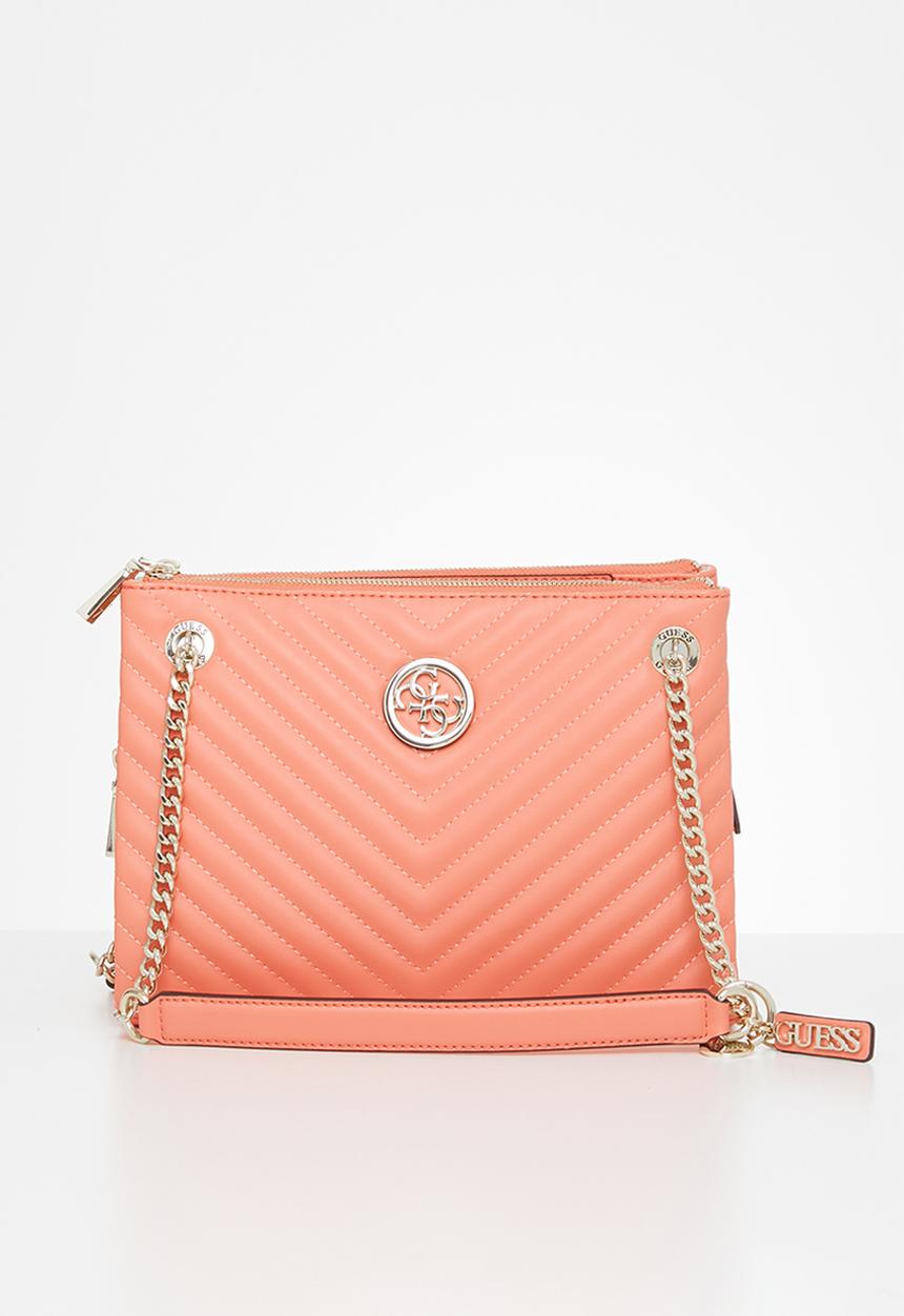 GUESS - Blakely status luxe satchel - coral