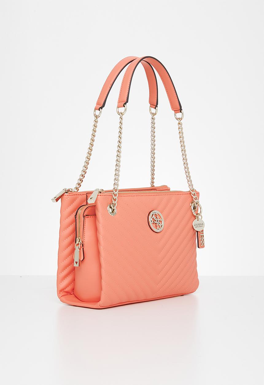 GUESS - Blakely status luxe satchel - coral