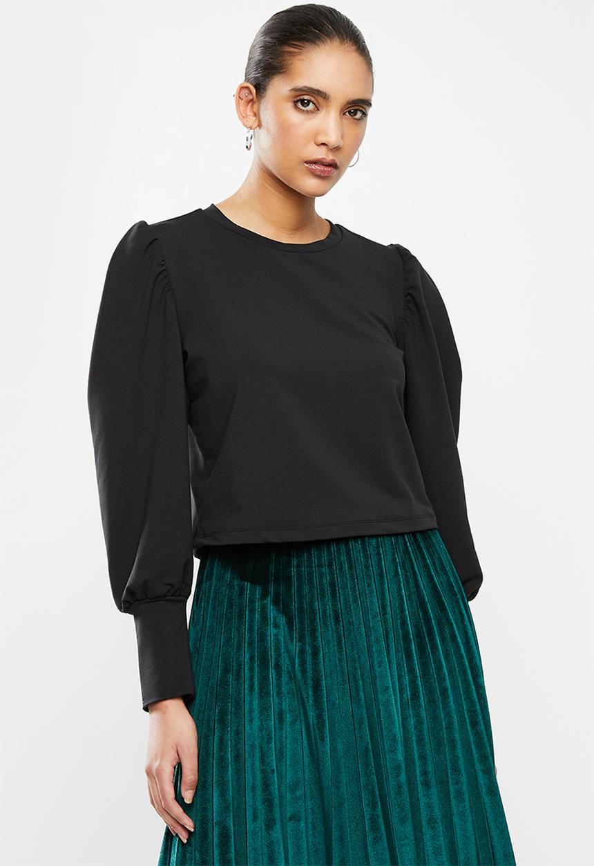 Blake - Balloon sleeve sweater - black