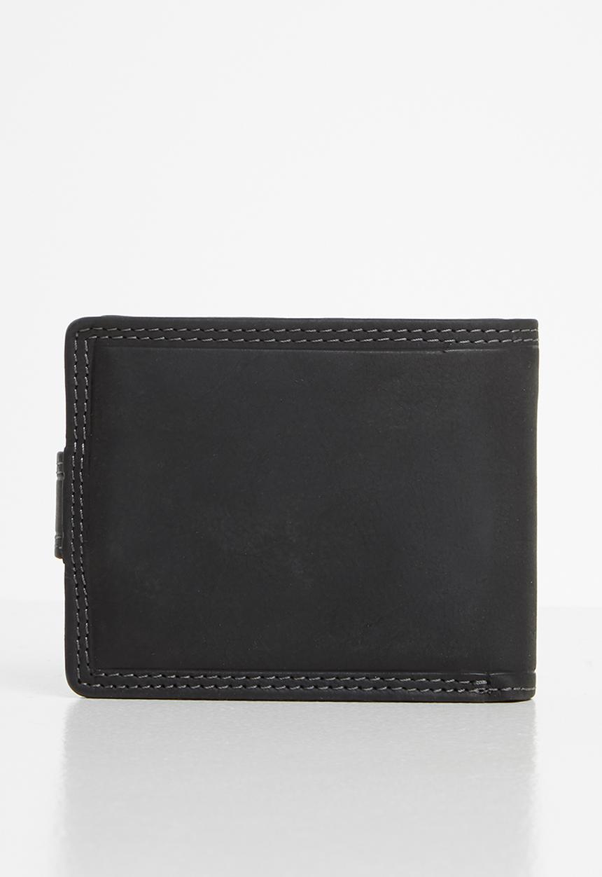 POLO - Tuscany leather tab wallet - black