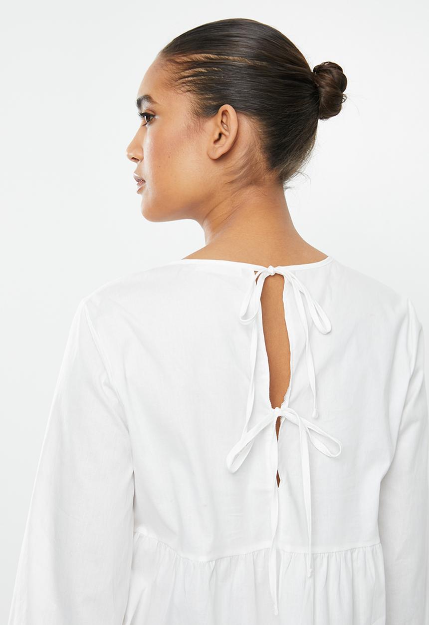 Blake - Tiered top with back detail - white