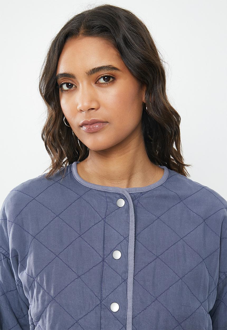 Cotton On - Cropped quilted bomber - folkstone grey