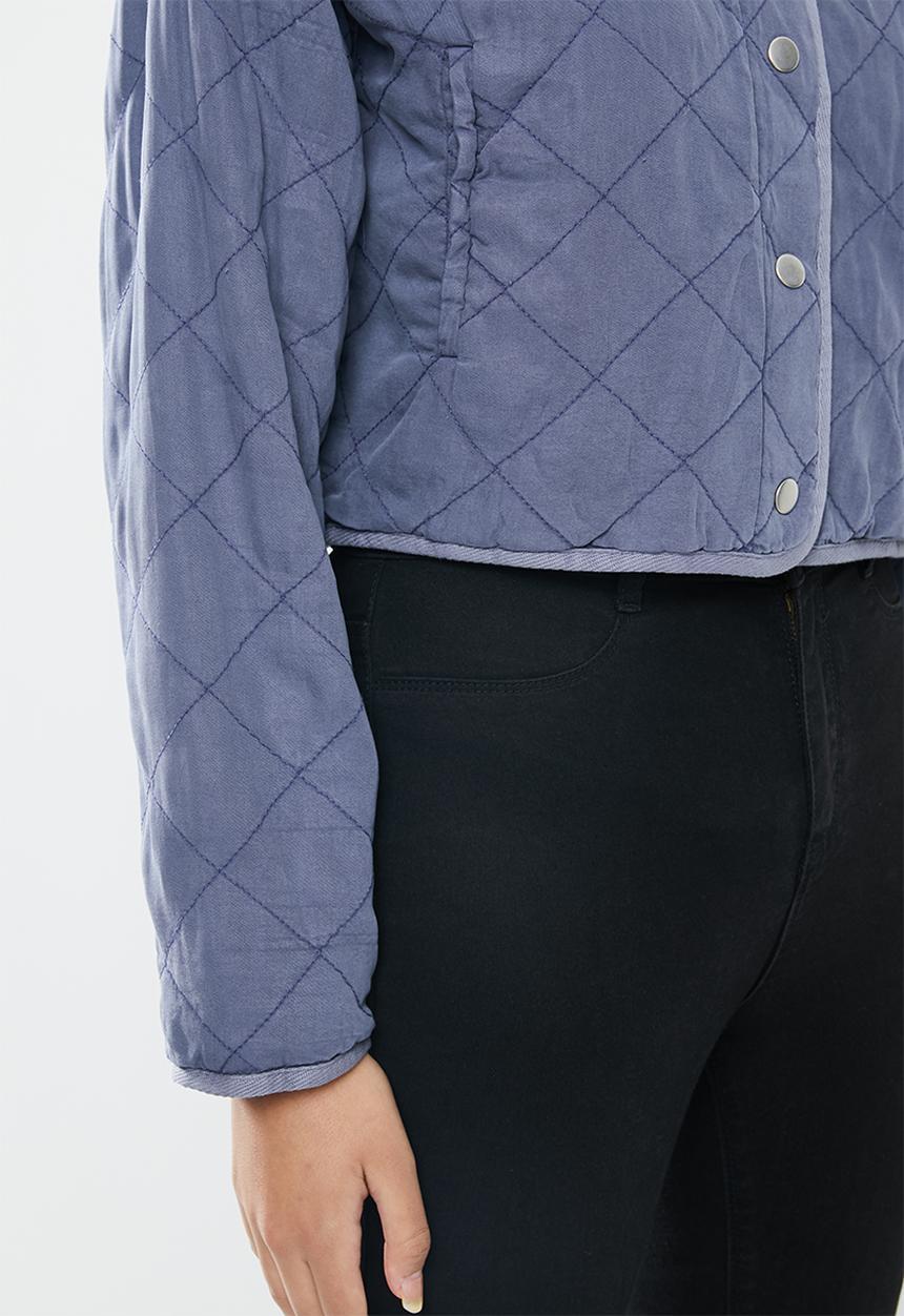 Cotton On - Cropped quilted bomber - folkstone grey