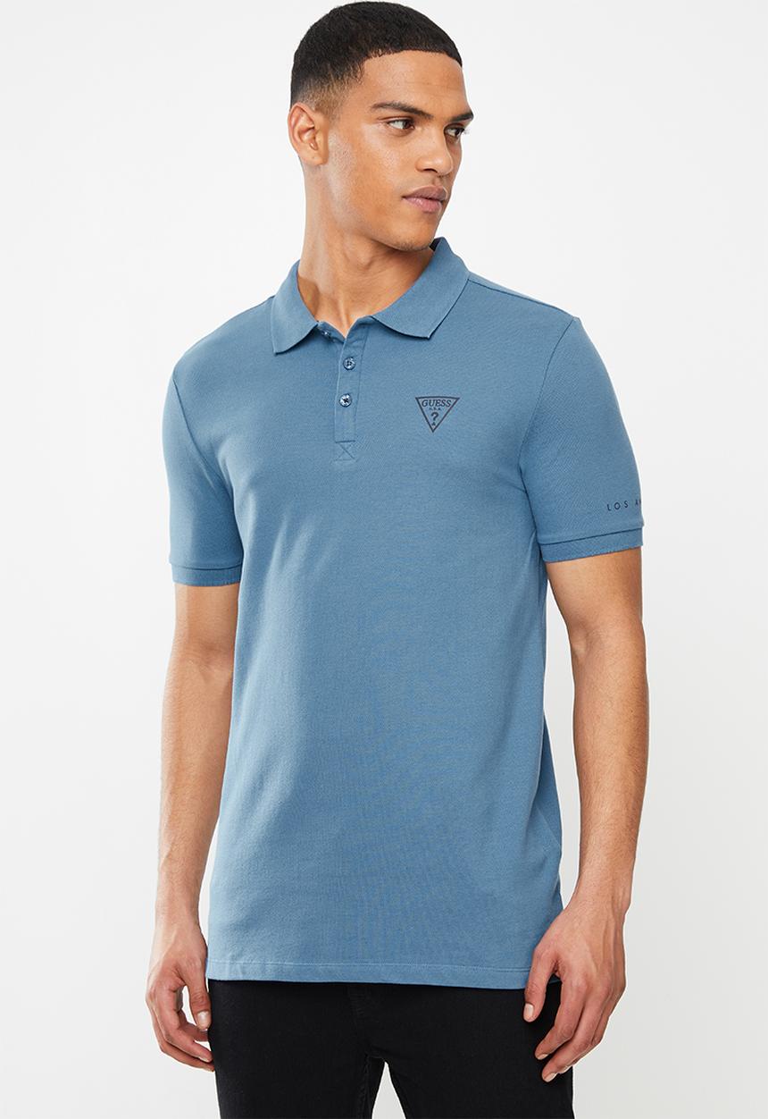 GUESS - Short sleeve fashion polo - blue