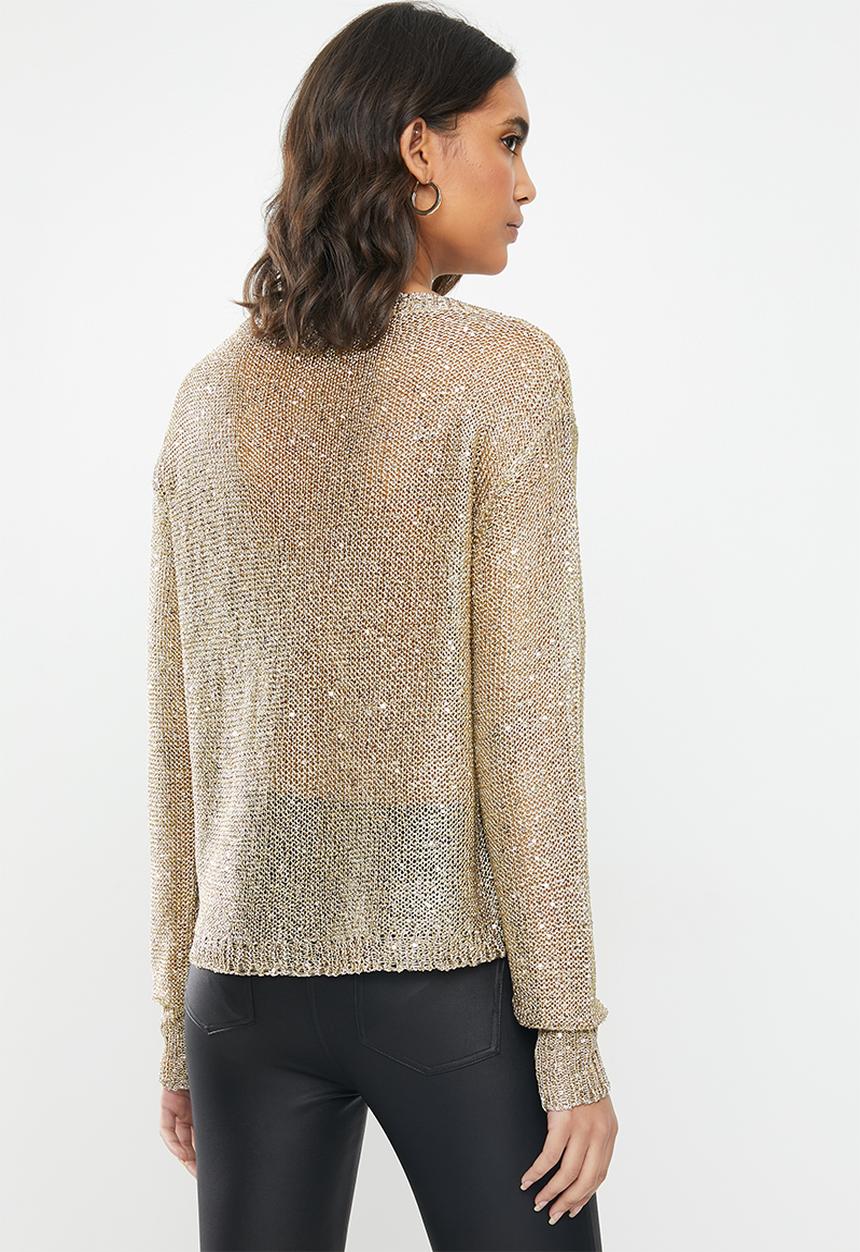 SISSY BOY - Igor: sequin lurex knitwear - gold