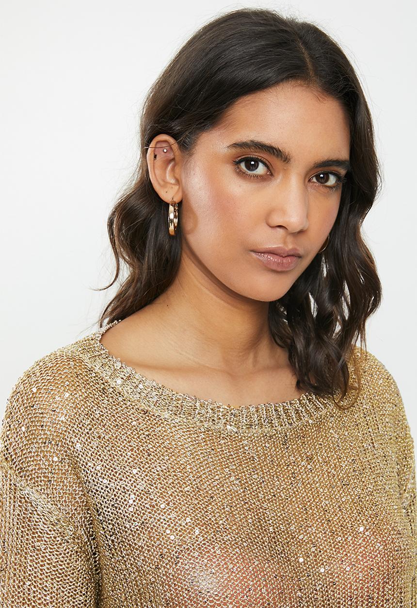SISSY BOY - Igor: sequin lurex knitwear - gold