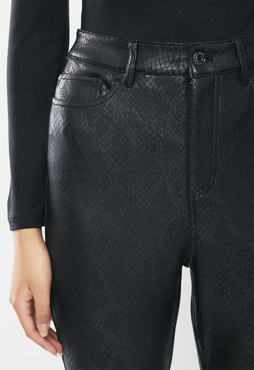 GUESS - Poison python coated pants - black