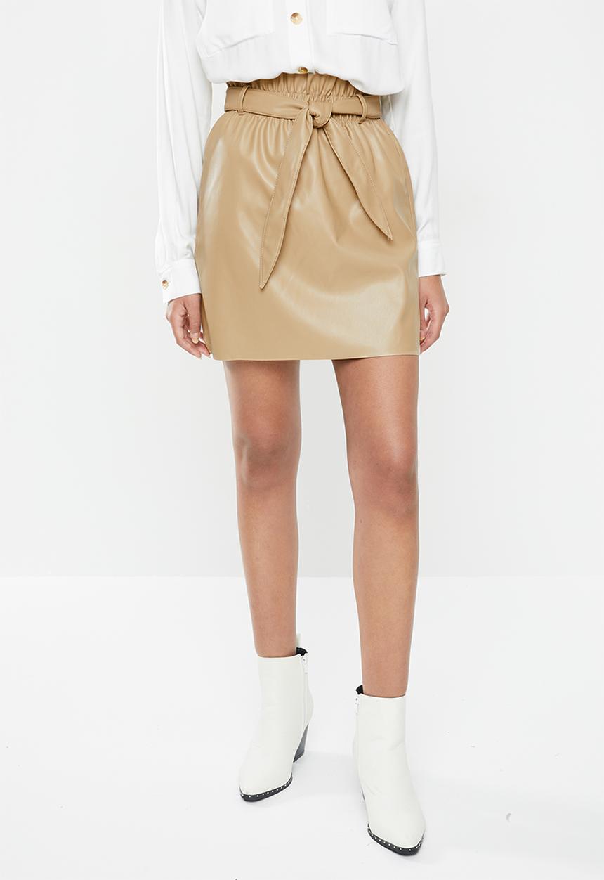 Vero Moda - Awardbelt short coated skirt - neutral