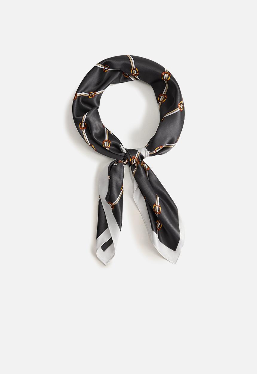 MANGO - Neck scarf horsi - black