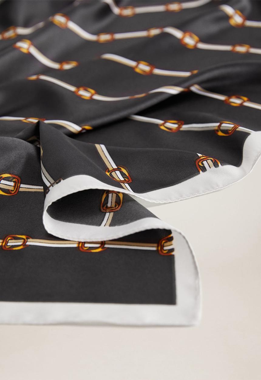 MANGO - Neck scarf horsi - black
