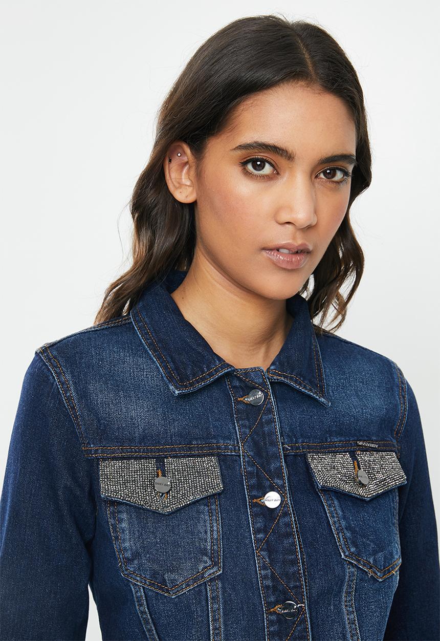 SISSY BOY - 2 Pocket classic denim jacket non stretch - navy 