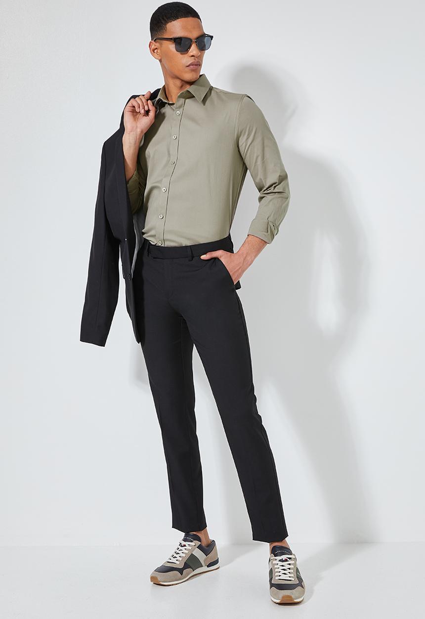 Superbalist - Jos slim fit long sleeve shirt - khaki