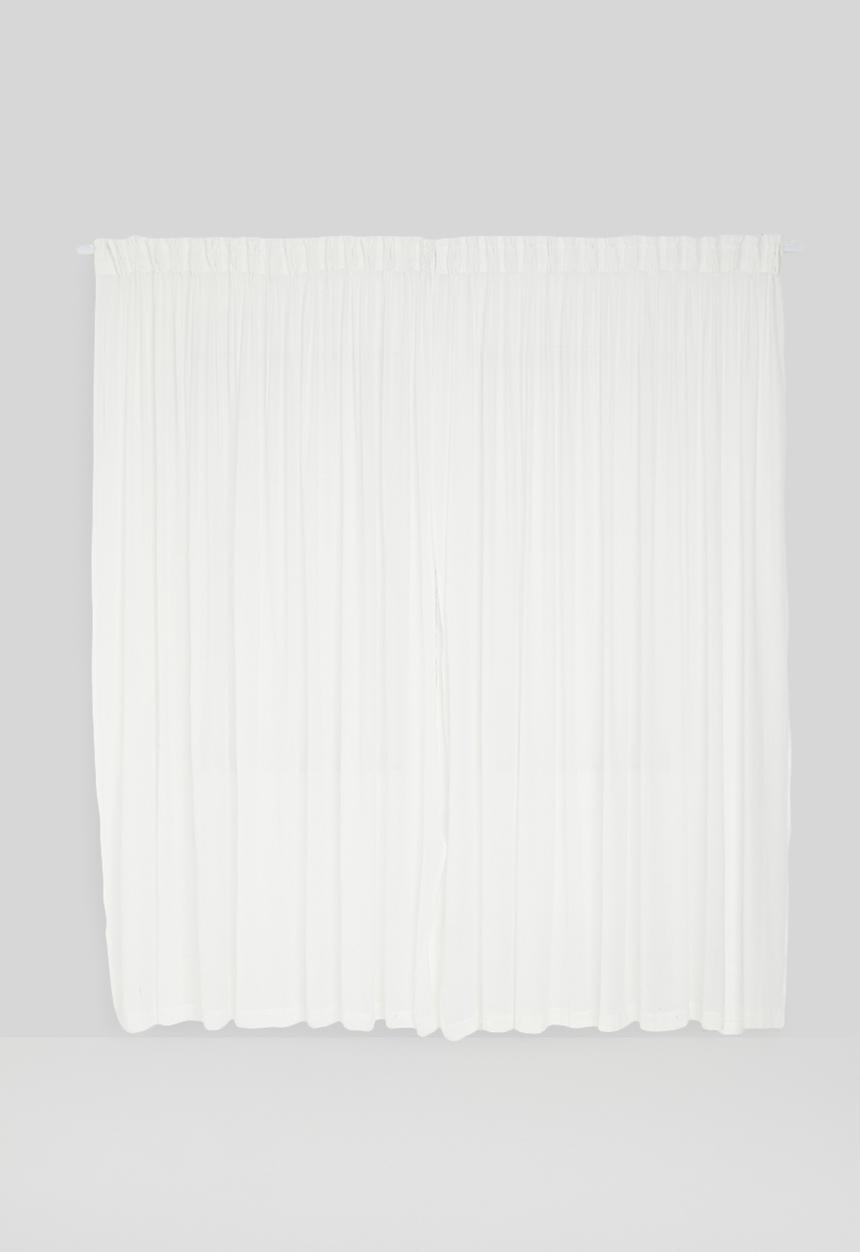 Sixth Floor - Textured sheer taped curtain - white