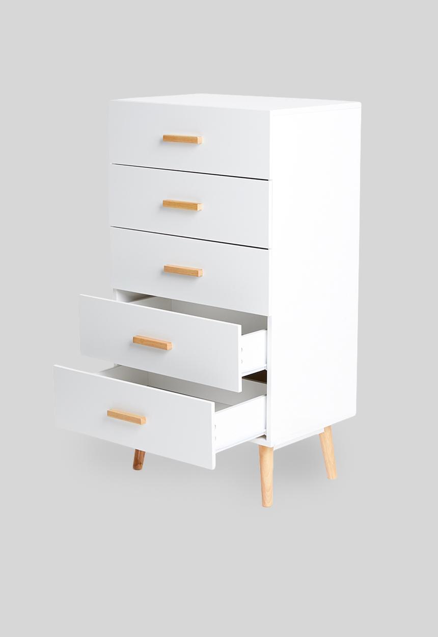 Sixth Floor - Alva 5 drawer storage - white 