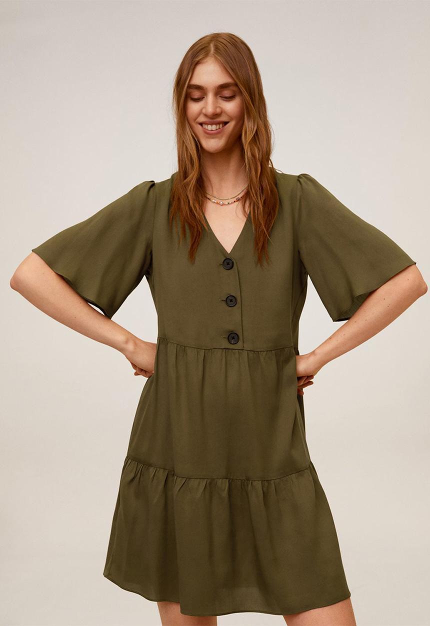 MANGO - Dress Rita - khaki