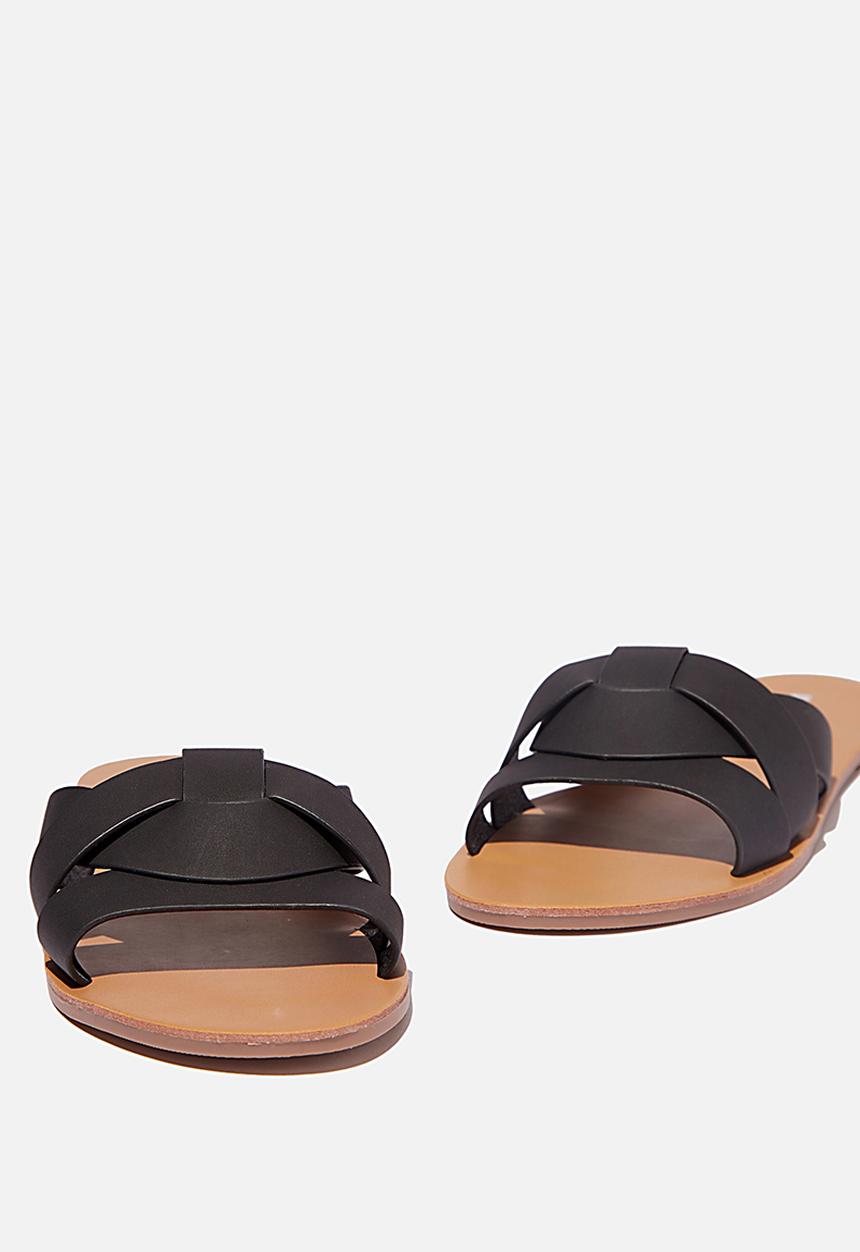 Cotton On - Luna interlock slide - black 