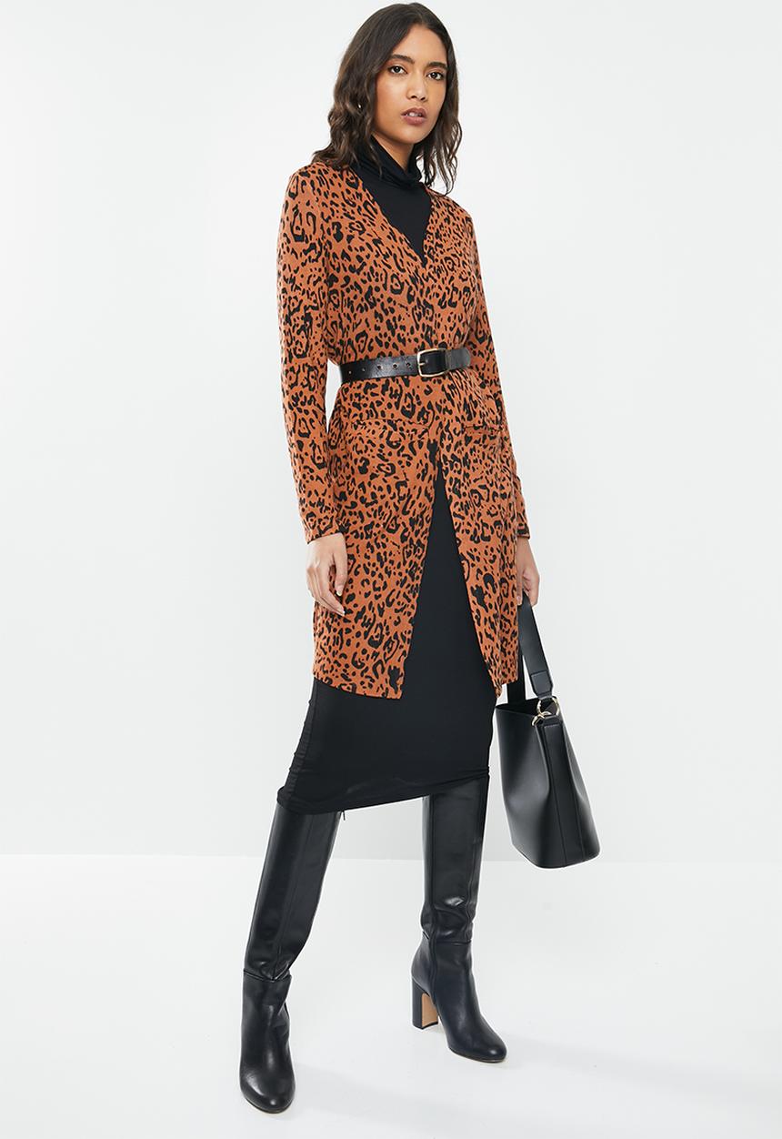 Vero Moda - Leonetta long sleeve open coatigan - black cobber