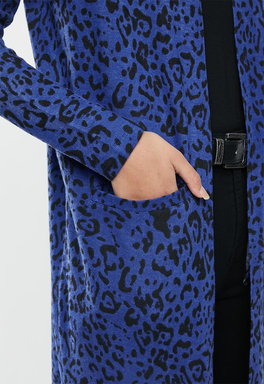 Vero Moda - Leonetta long sleeve open coatigan - black sodalite