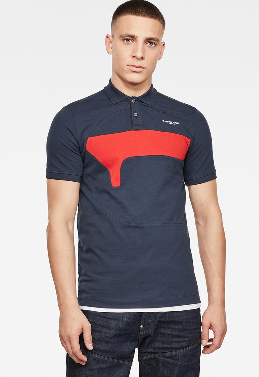 G-STAR - Cut & sewn gr slim fit polo - blue