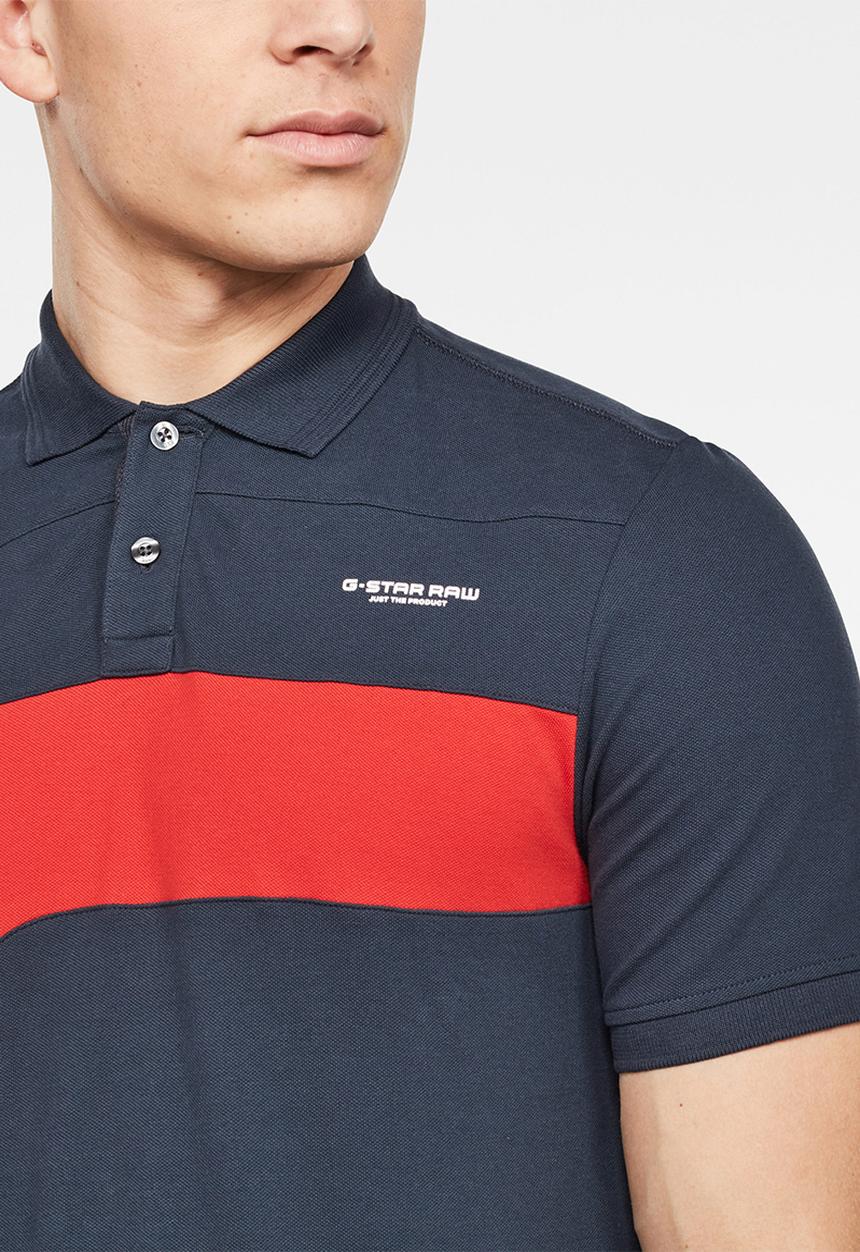 G-STAR - Cut & sewn gr slim fit polo - blue