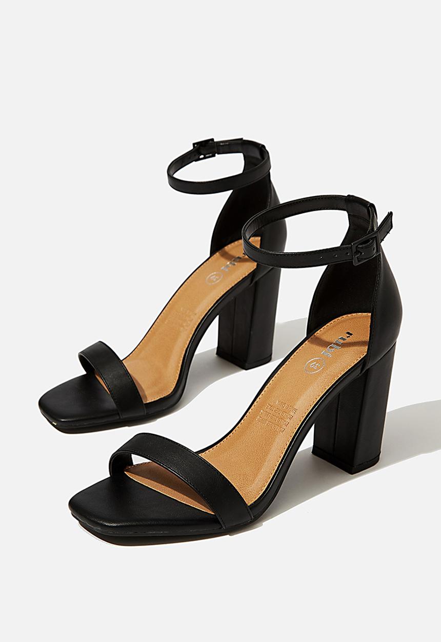 Cotton On - San square toe heel  - black smooth