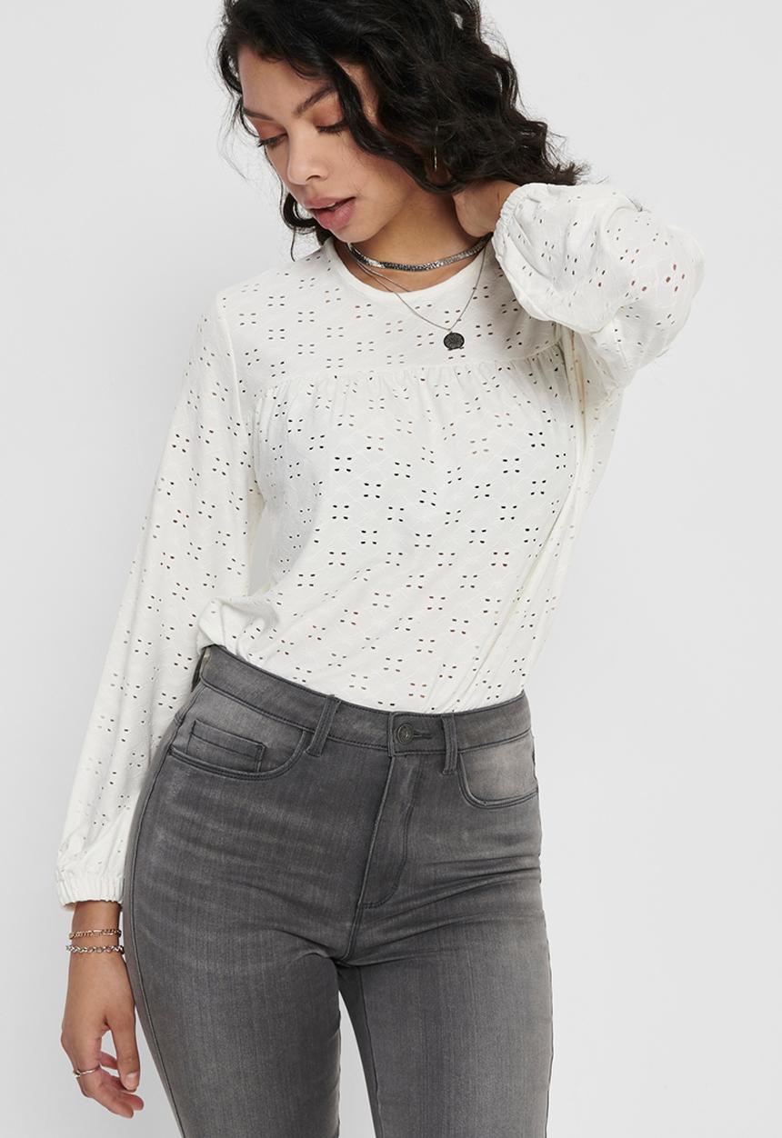 Jacqueline de Yong - Cathinka long sleeve top - white