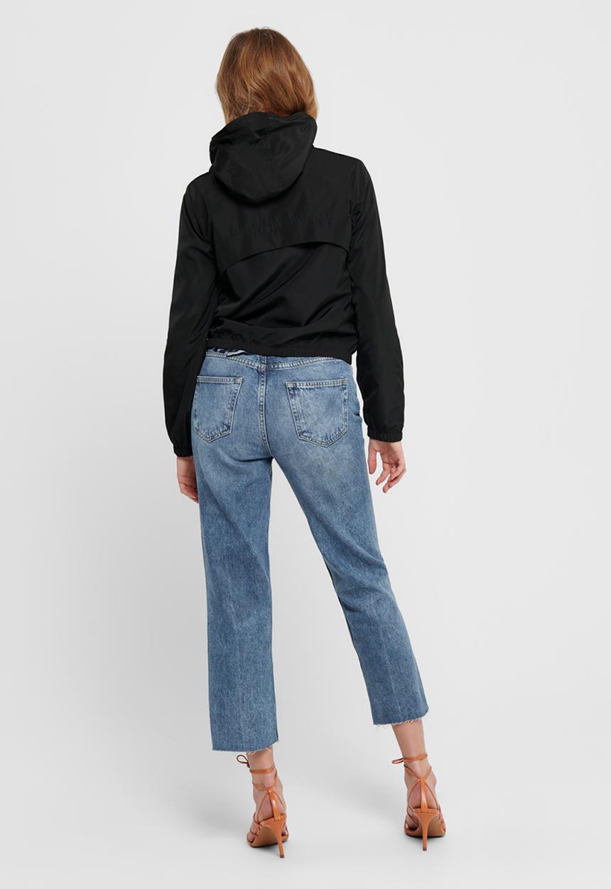 Jacqueline de Yong - Reach hood jacket treats - black