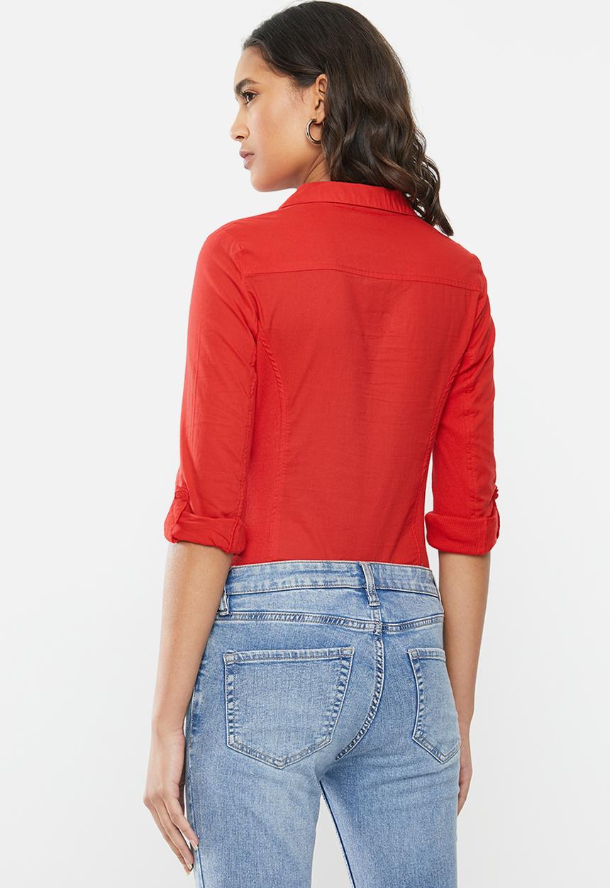 MANGO - Shirt planita - red